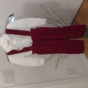 Toddler Velvet suspender Set